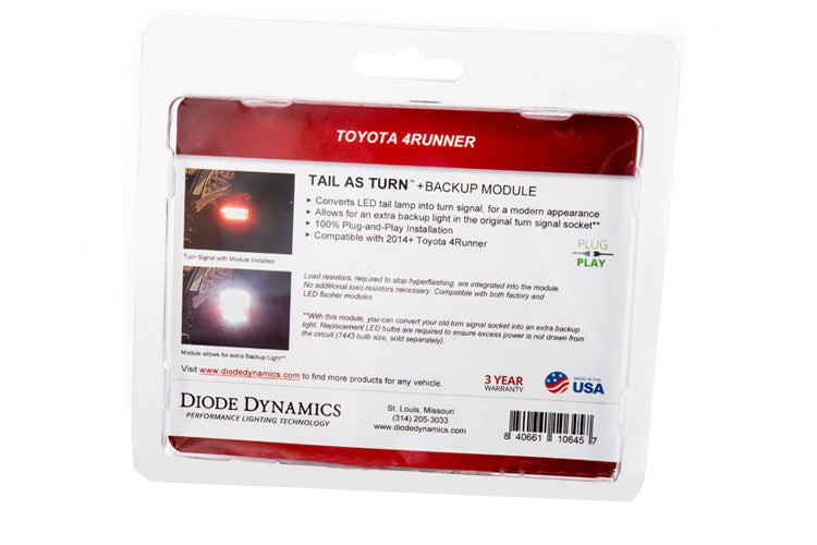 2014-2021 Toyota 4Runner Tail as Turn Module +Backup Module (USDM) Module Only Diode Dynamics