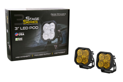 SS3 LED Pod Pro Yellow Driving Standard Pair Diode Dynamics