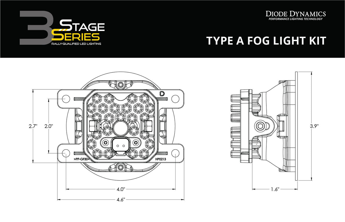 SS3 LED Fog Light Kit for 2015-2021 Subaru Impreza (w/ Eyesight Package), Yellow SAE Fog Pro
