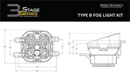 SS3 LED Fog Light Kit for 2011-2017 Lexus CT200h White SAE Fog Sport Diode Dynamics