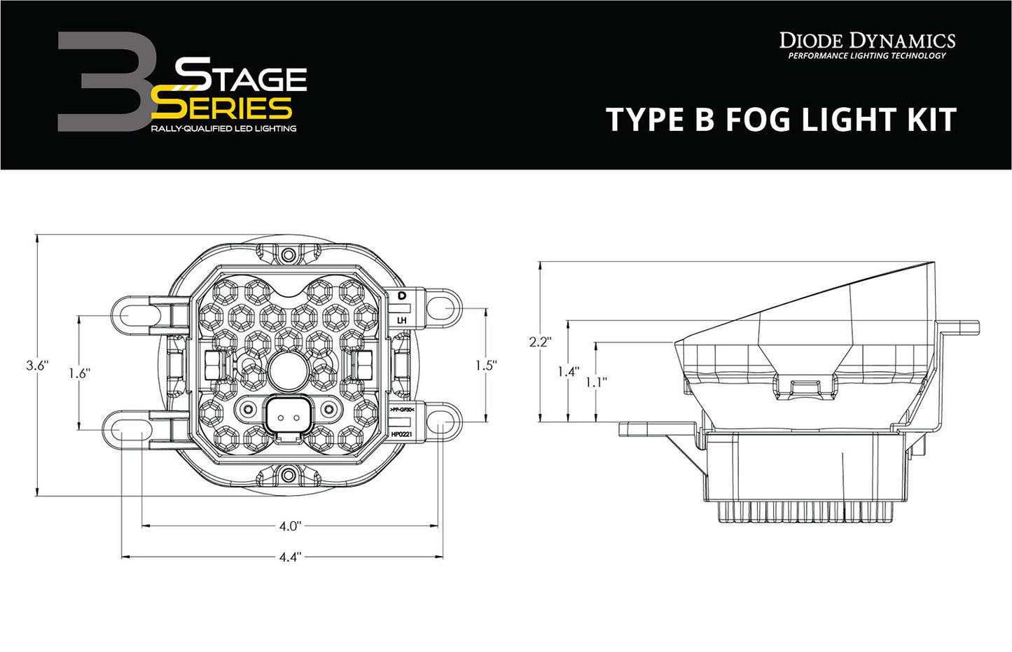 SS3 LED Fog Light Kit for 2010-2015 Lexus RX450h White SAE Fog Sport Diode Dynamics
