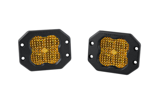 SS3 LED Pod Sport Yellow Flood Flush Pair Diode Dynamics