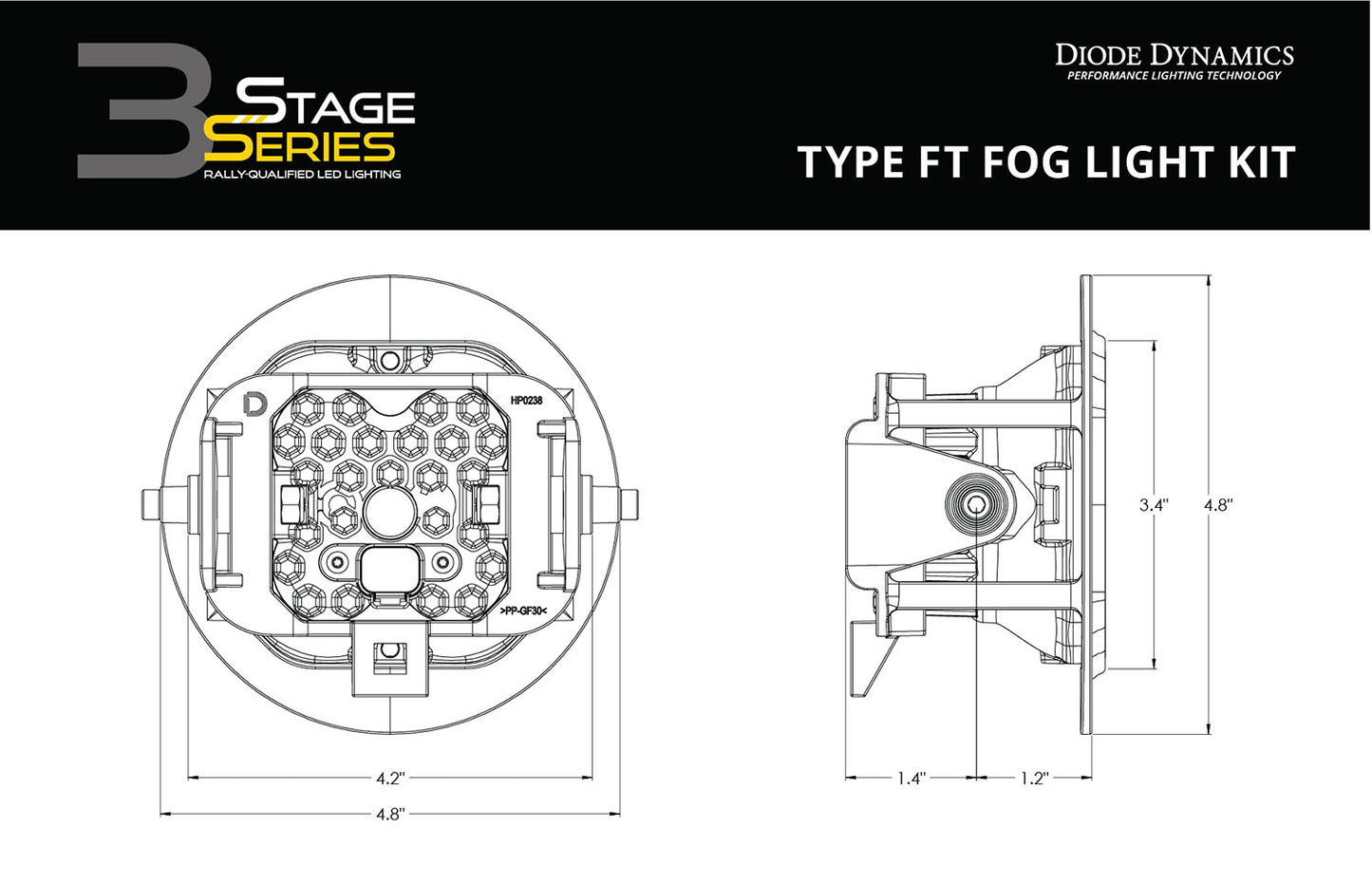 SS3 Sport Type FT Kit Yellow SAE Fog