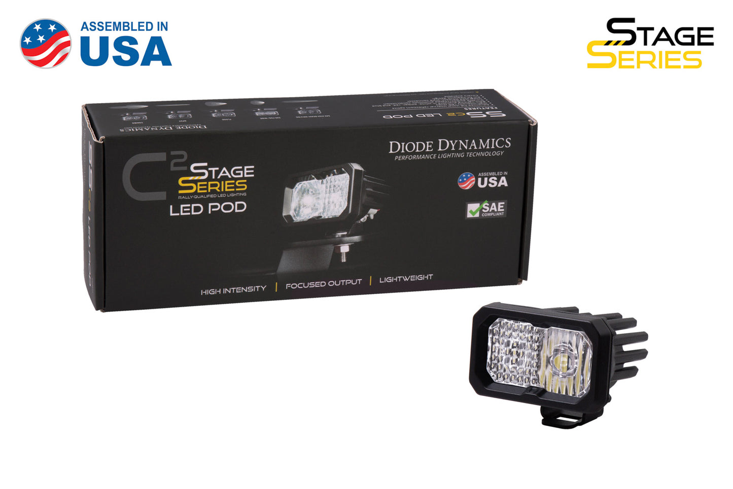 Stage Series 2 Inch LED Pod, Sport White Flood Standard BBL Each