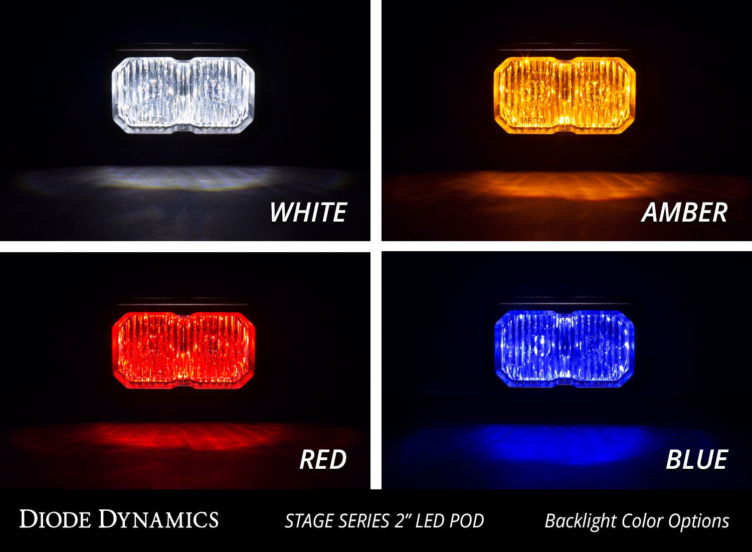 Stage Series 2 Inch LED Pod, Sport White Spot Standard RBL Each