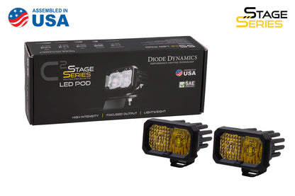 Stage Series 2 Inch LED Pod, Sport Yellow Spot Standard ABL Pair