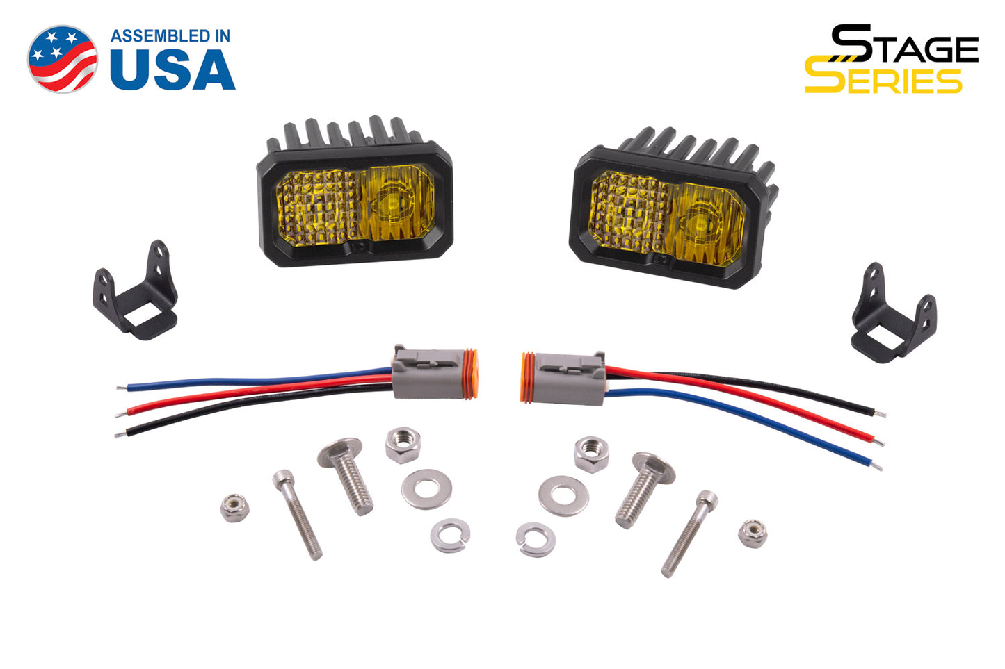 Stage Series 2 Inch LED Pod, Sport Yellow Spot Standard ABL Pair