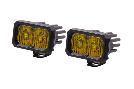 Stage Series 2 Inch LED Pod, Pro Yellow Driving Standard ABL Pair
