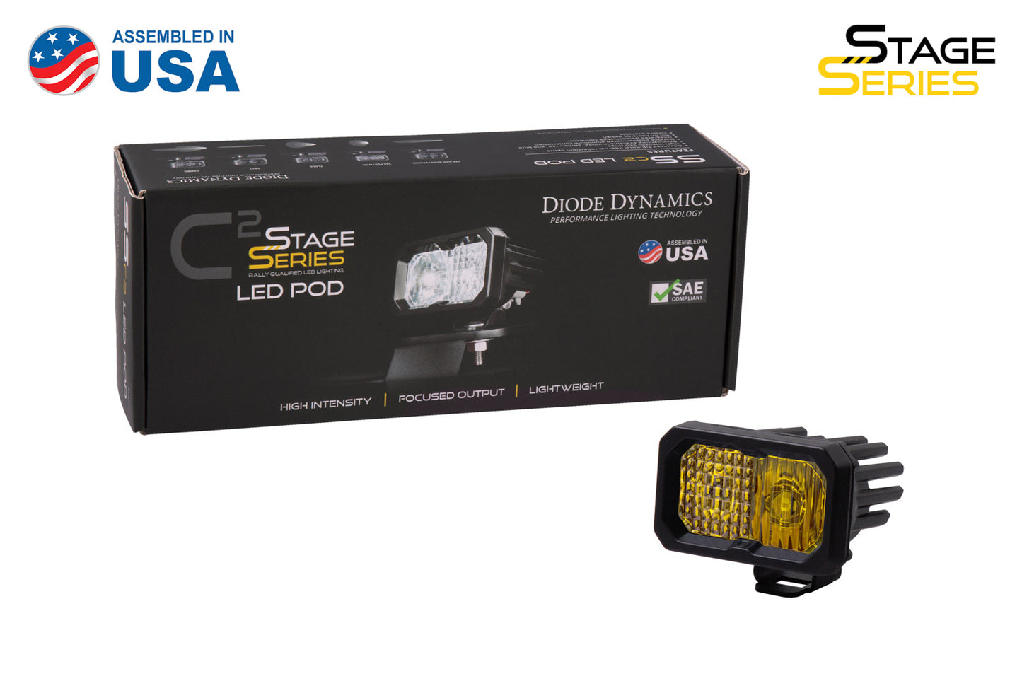 Stage Series 2 Inch LED Pod, Pro Yellow Driving Standard ABL Each