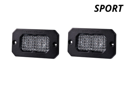 Stage Series 2 Inch LED Pod, Sport White Fog Flush ABL Pair