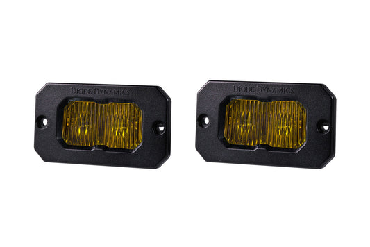 Stage Series 2 Inch LED Pod, Sport Yellow Fog Flush ABL Pair