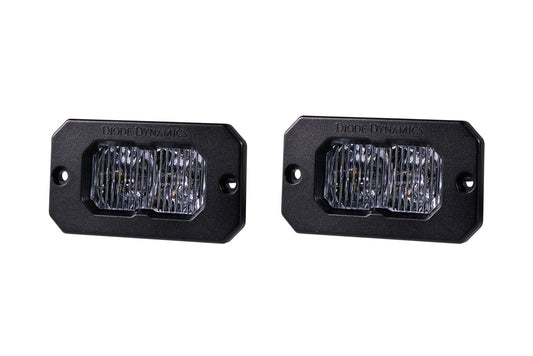 Stage Series 2 Inch LED Pod, Pro White Fog Flush WBL Pair