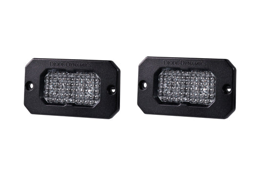 Stage Series 2 Inch LED Pod, Pro White Flood Flush WBL Pair