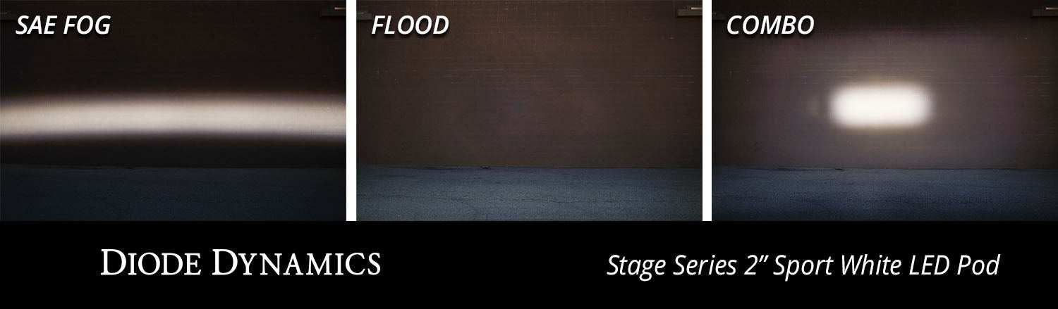 Stage Series 2 Inch LED Pod, Pro White Flood Flush BBL Each