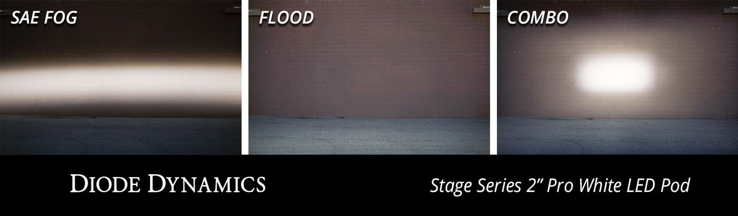 Stage Series 2 Inch LED Pod, Pro White Flood Flush BBL Each