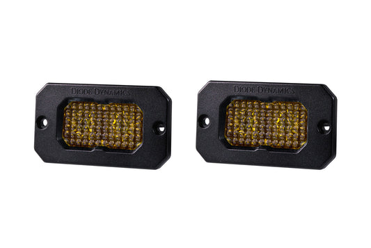 Stage Series 2 Inch LED Pod, Pro Yellow Flood Flush ABL Pair
