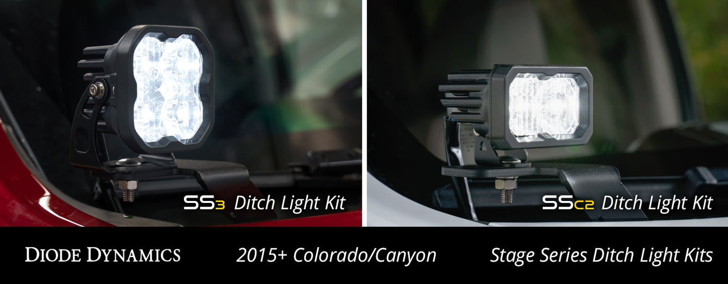 SS3 LED Ditch Light Kit for 2015-2021 Colorado/Canyon, Sport Yellow Combo Diode Dynamics