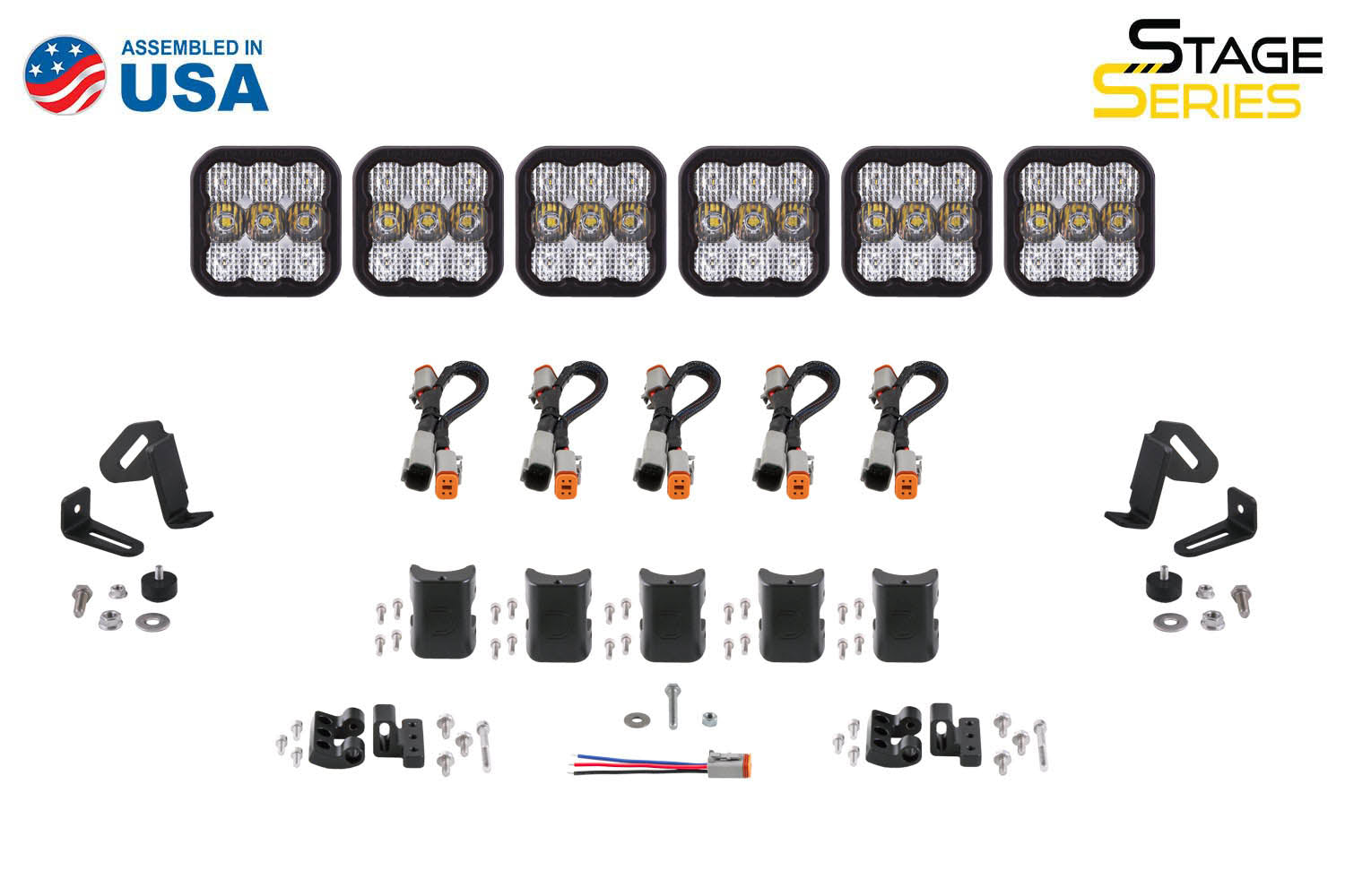 SS5 Sport Universal CrossLink 6-Pod Lightbar Yellow Combo Diode Dynamics