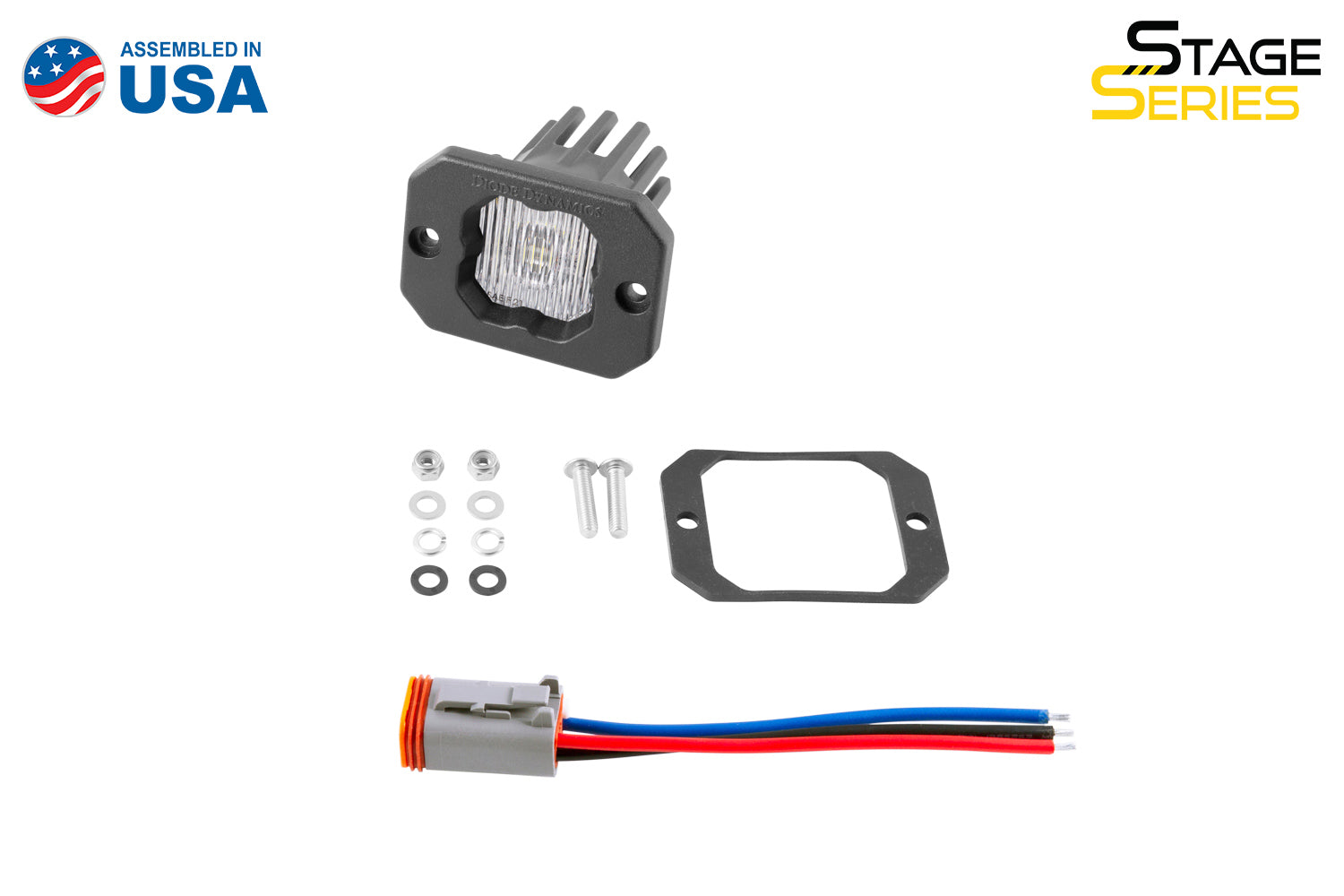 Stage Series C1 LED Pod White SAE Fog Flush ABL Each Diode Dynamics