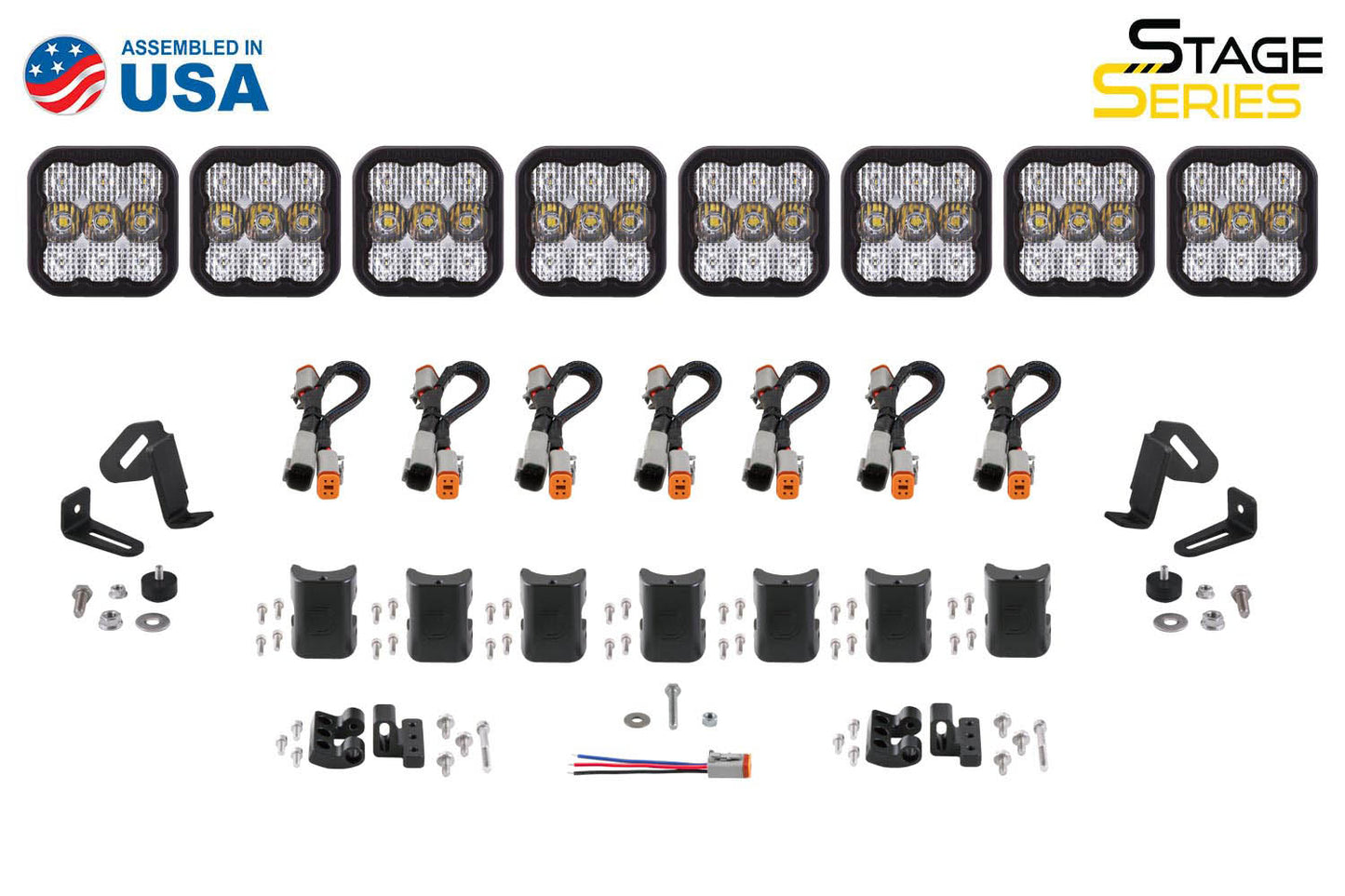 SS5 Sport Universal CrossLink 8-Pod Lightbar Yellow Driving Diode Dynamics
