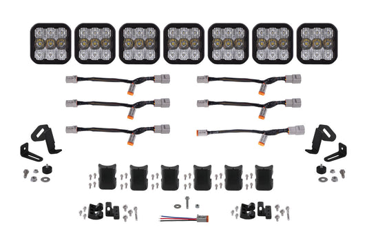SS5 Pro Universal CrossLink 7-Pod Lightbar White Combo Diode Dynamics
