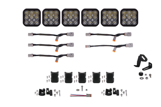 SS5 Pro Universal CrossLink 8-Pod Lightbar White Combo Diode Dynamics