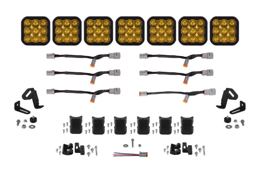 SS5 Pro Universal CrossLink 7-Pod Lightbar Yellow Driving Diode Dynamics
