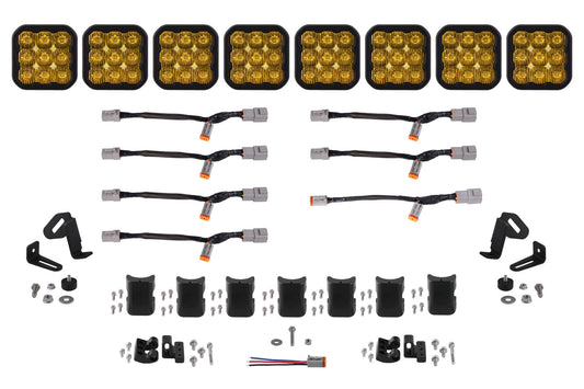 SS5 Pro Universal CrossLink 8-Pod Lightbar Yellow Driving Diode Dynamics