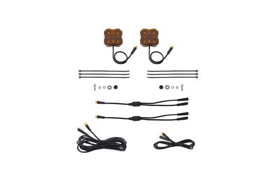 Stage Series Single-Color LED Rock Light, Amber M8 (2-pack)