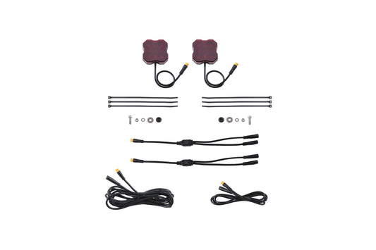 Stage Series Single-Color LED Rock Light, Red M8 (2-pack)