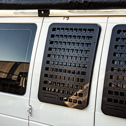 Ford E350 Passenger Side Window Molle GRIDS (Left Barn Door)