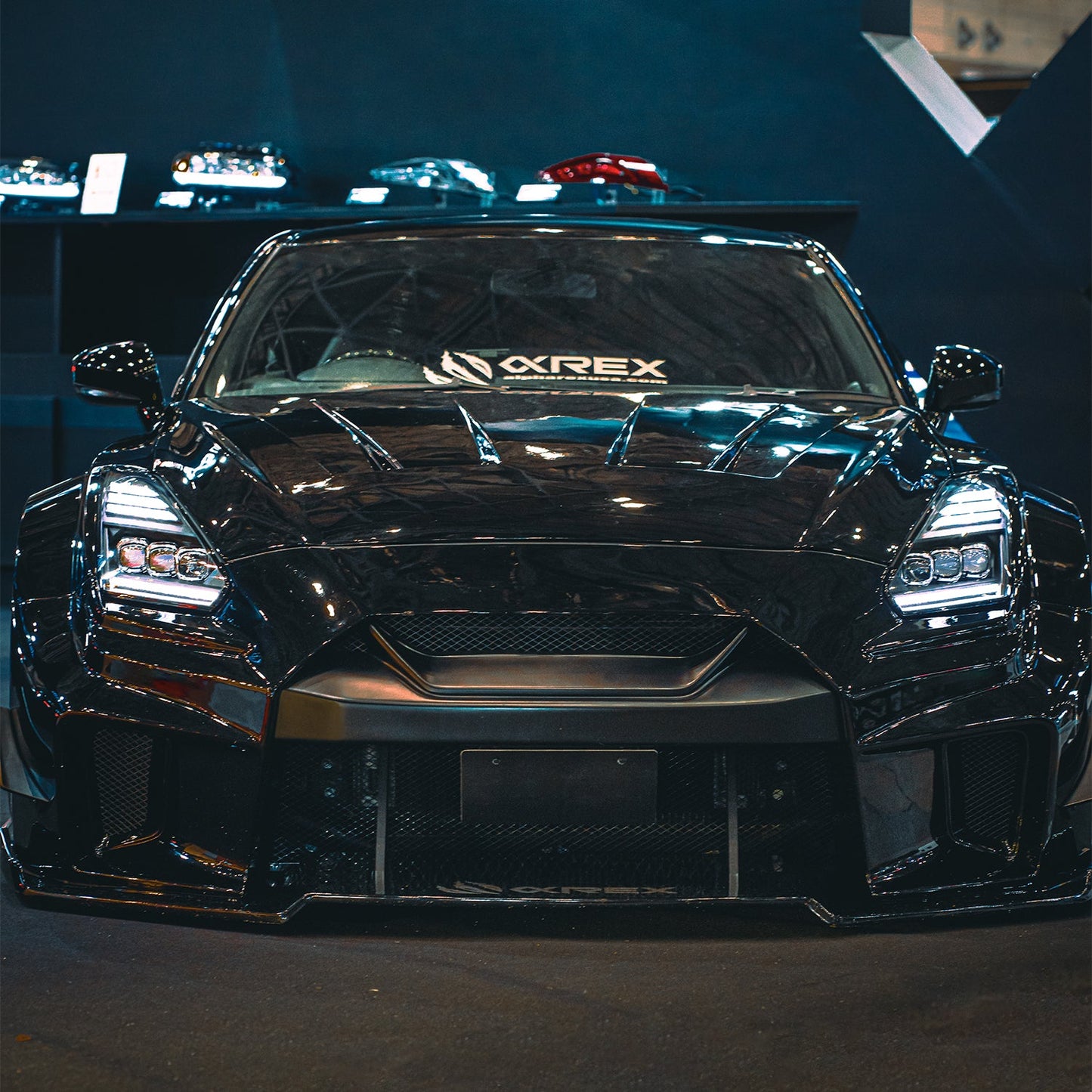 09-25 Nissan GT-R NOVA-Series LED Projector Headlights Alpha-Black | AlphaRex