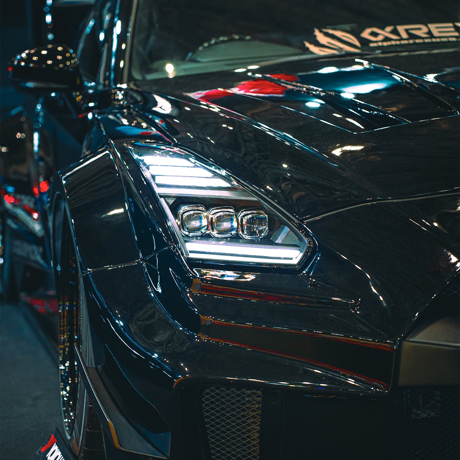 09-25 Nissan GT-R NOVA-Series LED Projector Headlights Alpha-Black | AlphaRex