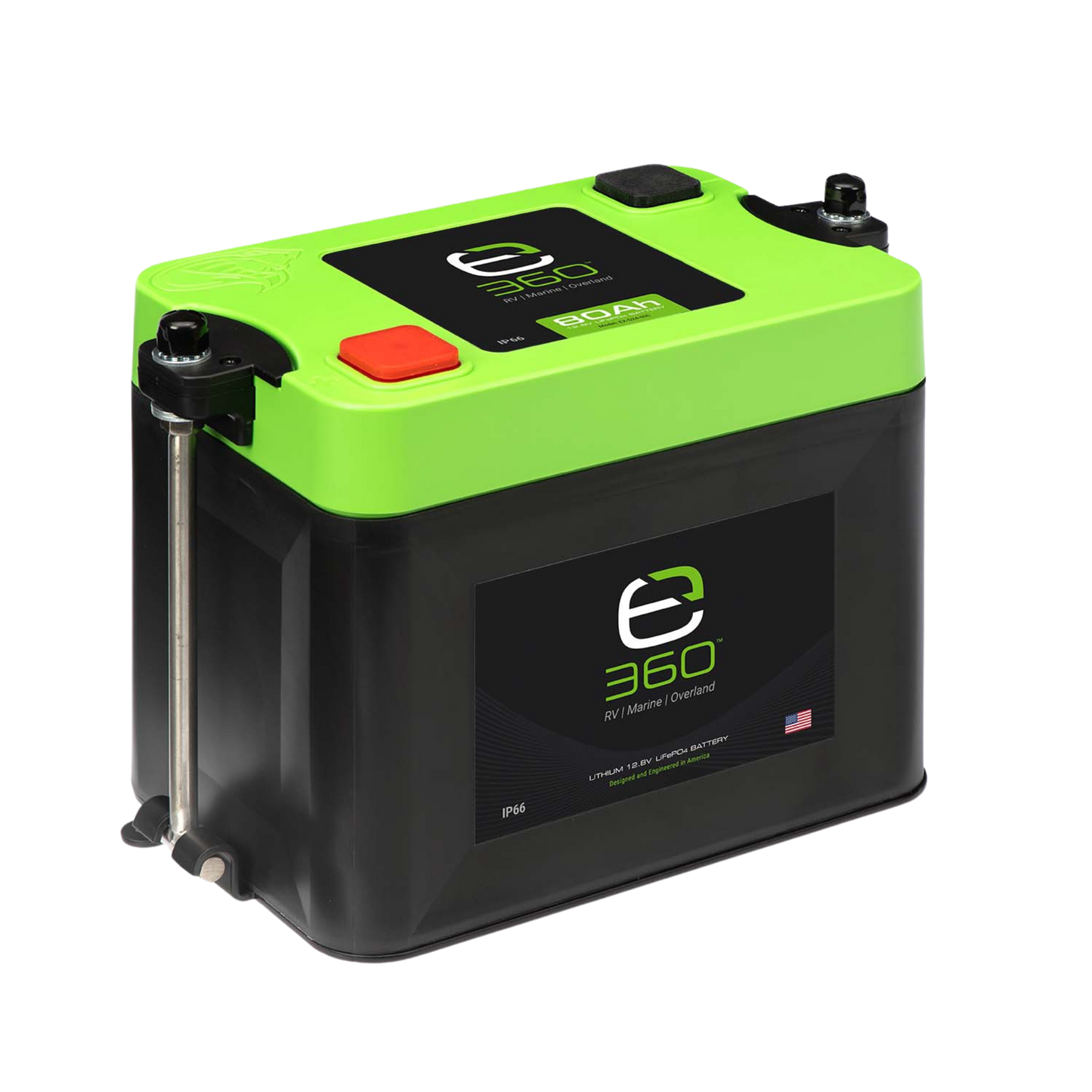 Group 24 LiFePO4 Lithium Battery Single Mounting Kit
