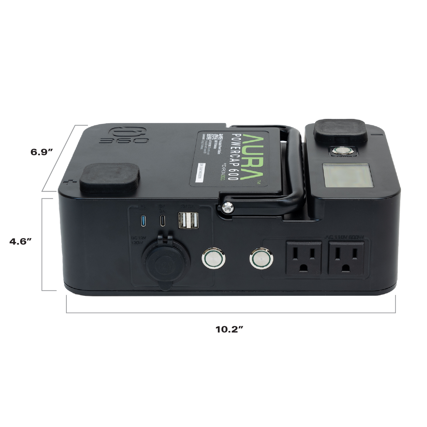 Aura PowerCap 600W Inverter with Bluetooth SmartTalk™