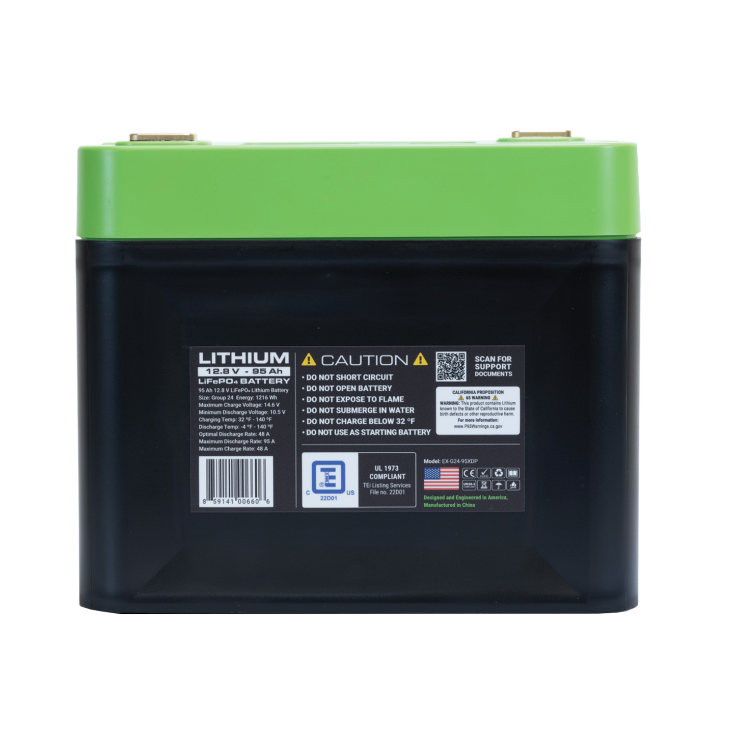 12V 80Ah LiFePO4 Lithium Battery – Group 24