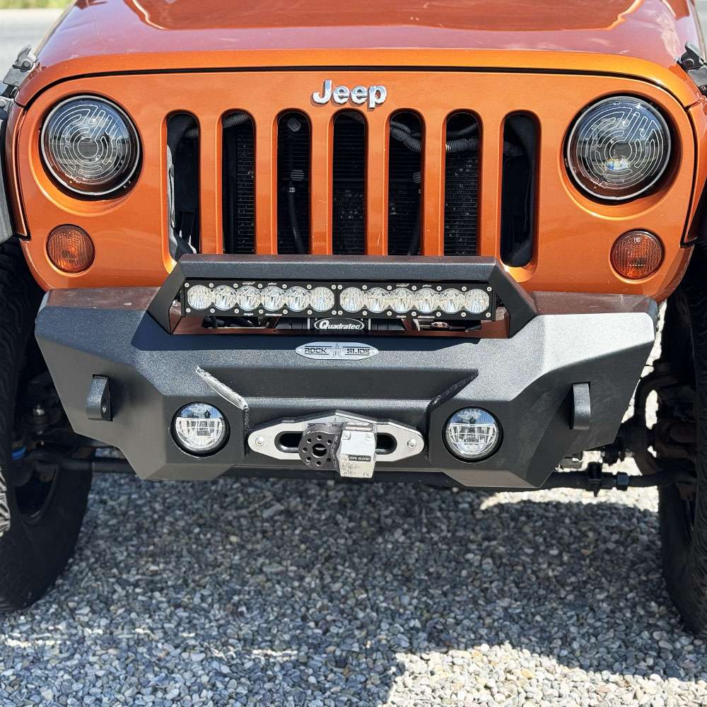 Appalachian Steel Stubby Front Bumper With Winch Plate Wrangler JK Rock Slide Engineering
