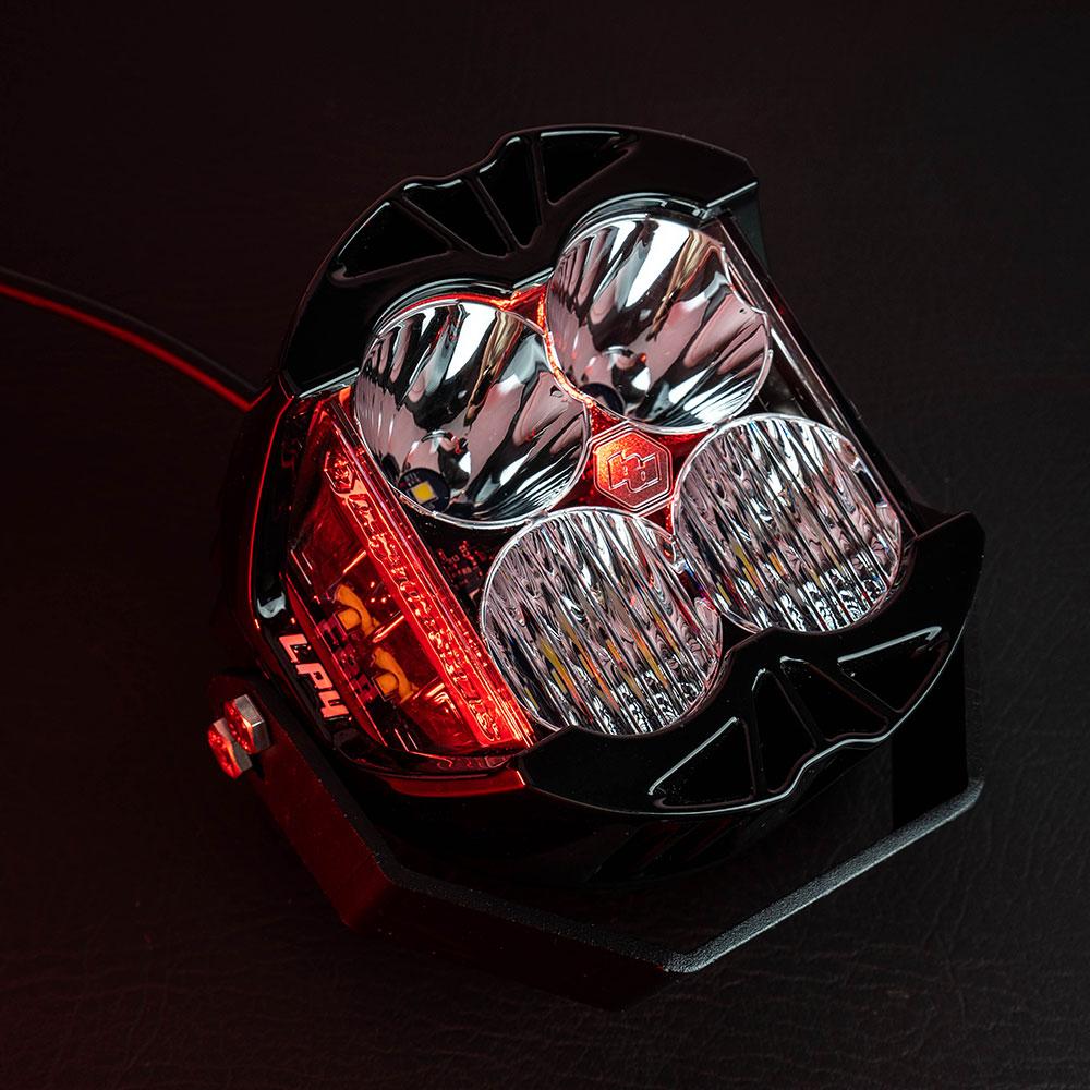 LP4 Pro LED Auxiliary Light Pod Pair Light Pattern Driving/Combo Red Backlight Baja Designs