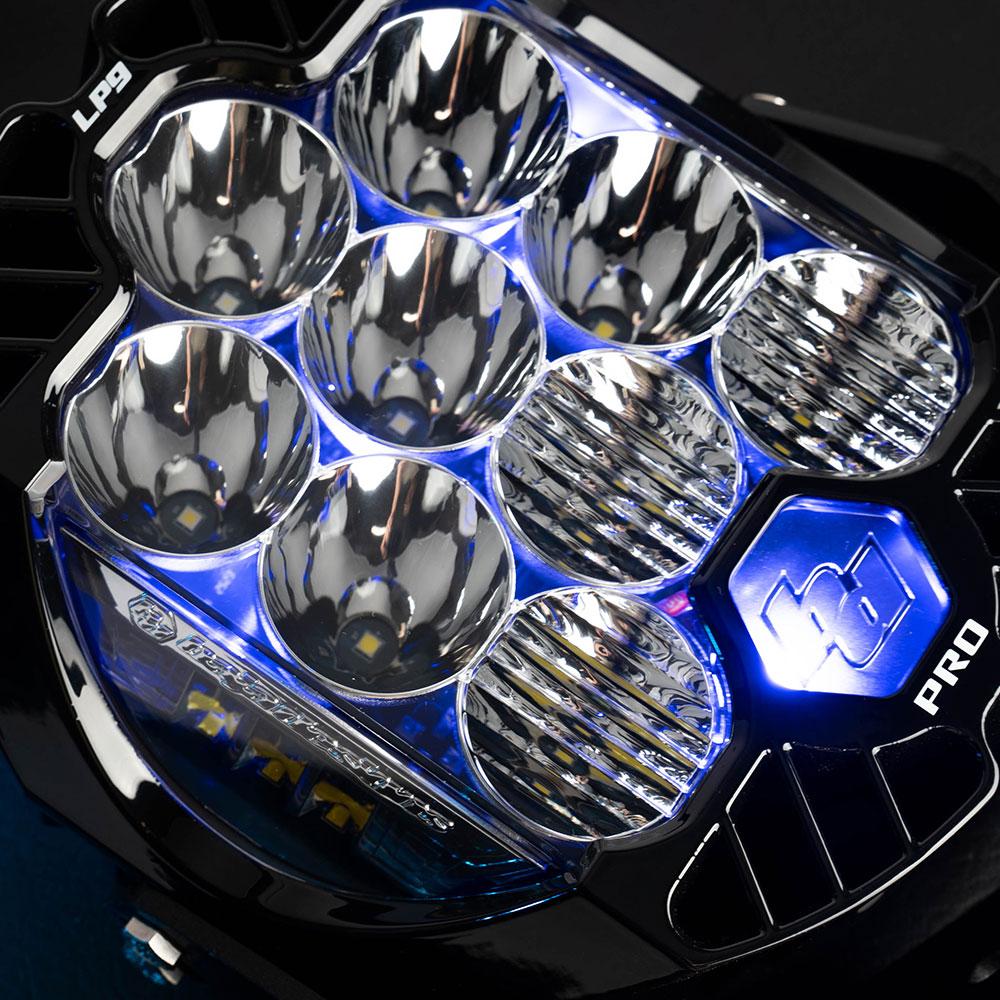 LP9 Pro LED Auxiliary Light Pod Light Pattern Driving/Combo Blue Backlight Baja Designs