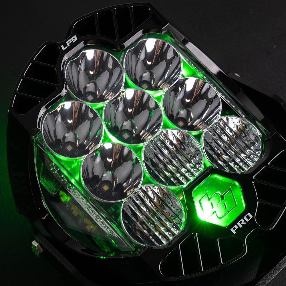 LP9 Pro LED Auxiliary Light Pod Light Pattern Driving/Combo Green Backlight  Baja Designs