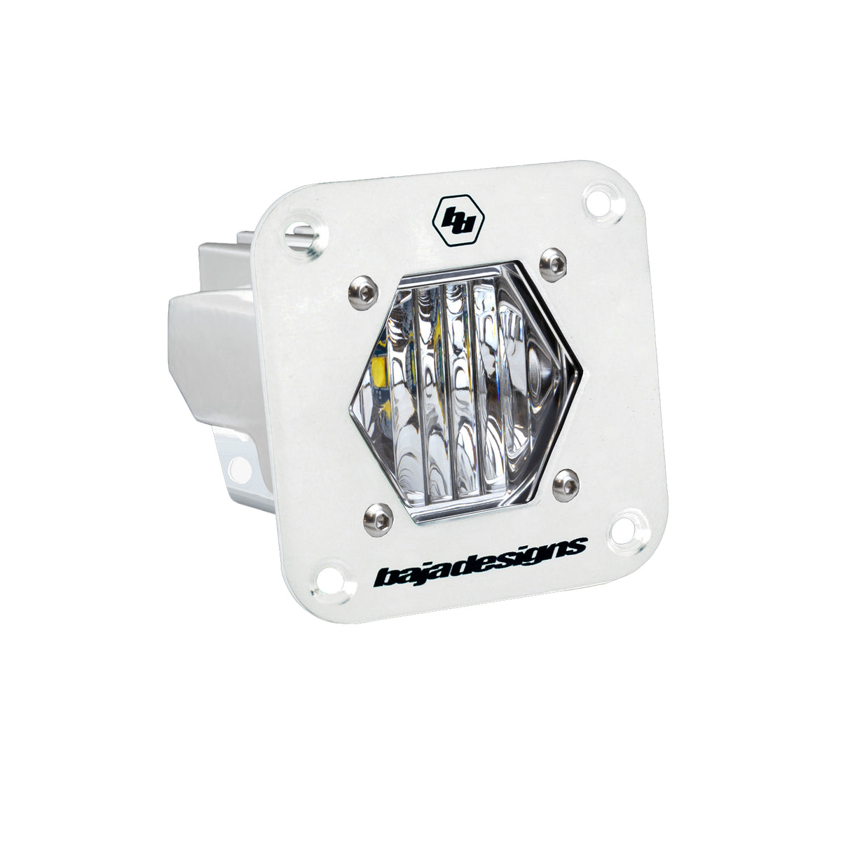 S1 White Flush Mount LED Light Pod (Wide Cornering; Clear)