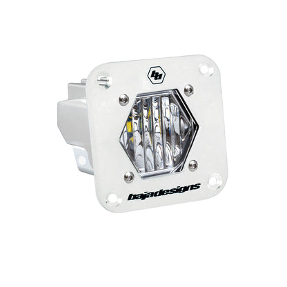 S1 White Flush Mount LED Light Pod (Wide Cornering; Clear)