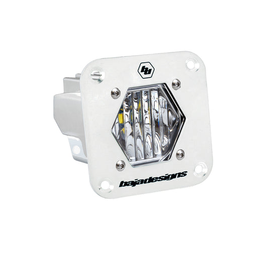 S1 White Flush Mount LED Light Pod (Wide Cornering; Clear)