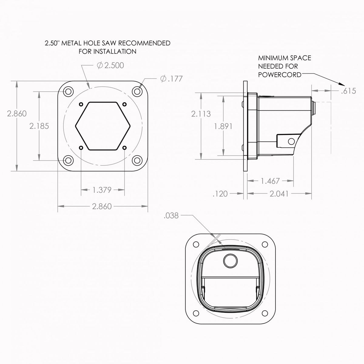 S1 White Flush Mount LED Light Pod (Wide Cornering; Clear)