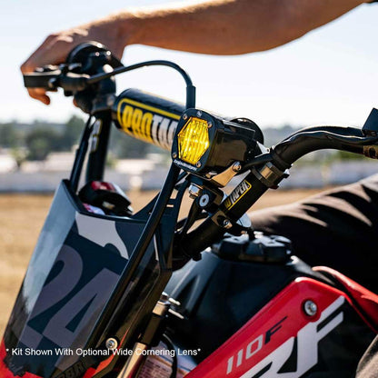 Moto Electric Start Pit Bike S1 Auxiliary Light Kit (Wide Cornering; Amber)