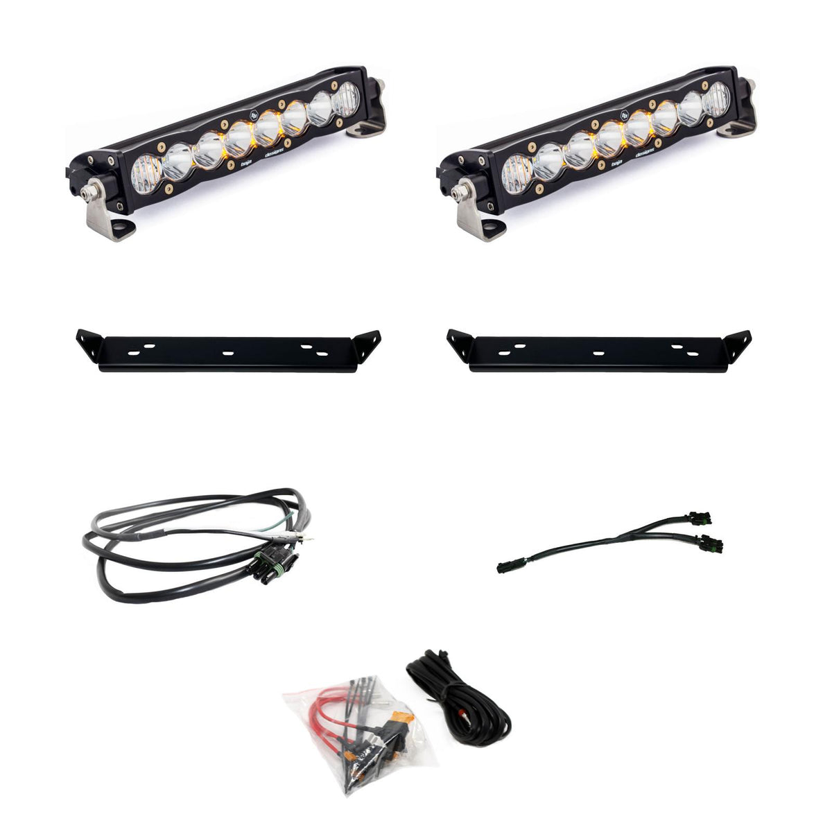 S8 10 Inch Dual Behind Grille Kit - '21-22 F-150 Raptor (Driving/Combo; Clear)