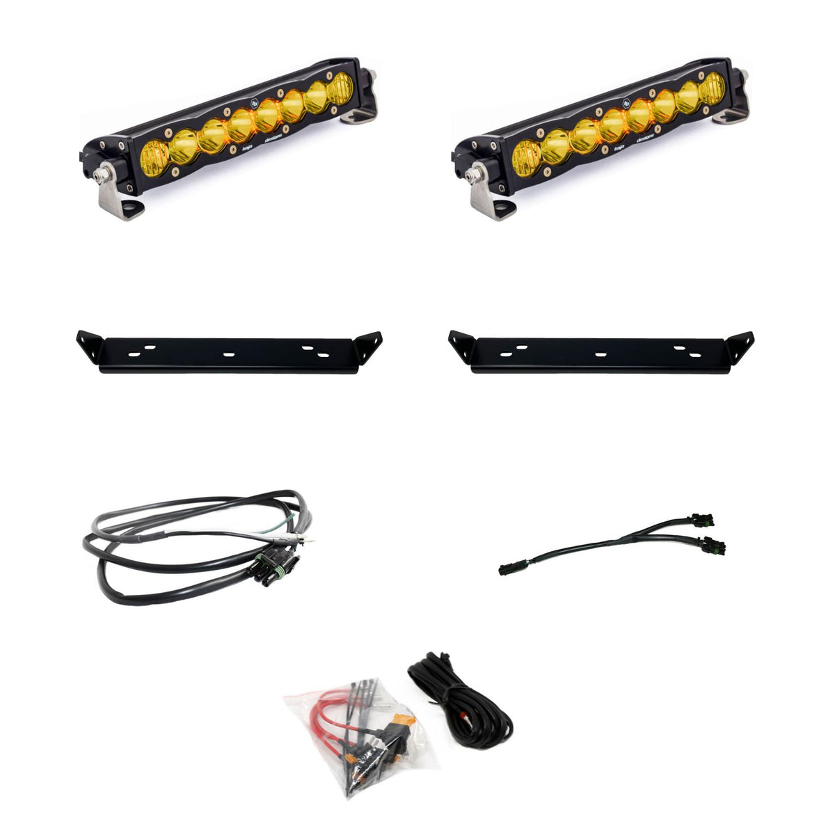 S8 10 Inch Dual Behind Grille Kit - '21-22 F-150 Raptor (Driving/Combo; Amber)