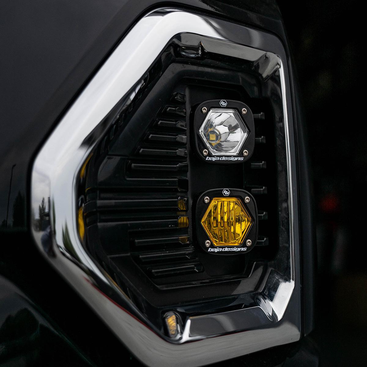 S1 Dual Fog Pocket Kit - '19-22 Sierra 1500 (Wide Cornering/Spot; Amber/Clear)