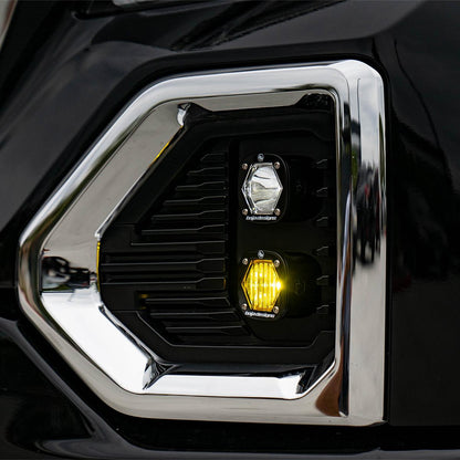 S1 Dual Fog Pocket Kit - '19-22 Sierra 1500 (Wide Cornering/Spot; Clear/Clear)