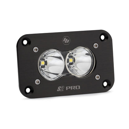 S2 Pro Black Flush Mount LED Light Pod (Spot; Clear)